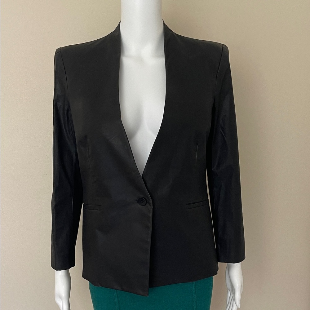 Helmut Lang Black Single-Button Tailored Blazer